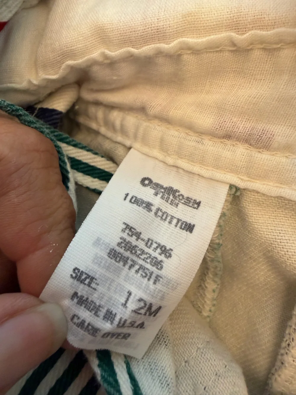 Vtg OshKosh Cotton Stripe Overalls Denim Blue/White Engineer Made USA